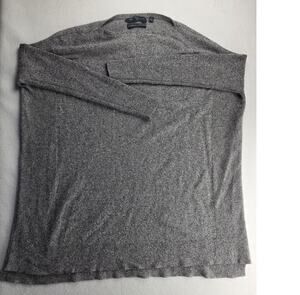 Brown Allan Gray Merino Wool Cashmere Scoop Neck Sweater Size Small